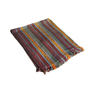 Vintage Beautiful Turkish Throw Blanket Fabric Textile Embroidered Stripe Cloth